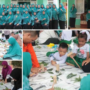 TP-PKK Bateng Gelar Edukasi Ecoprint Praktis Guna Pacu Kreativitas Anak