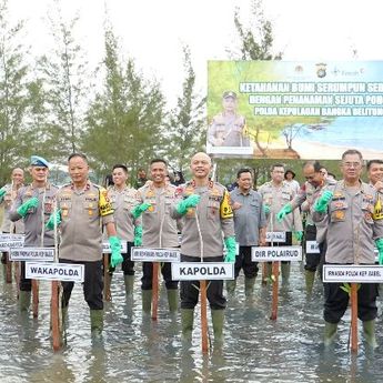 Polda Babel Dan Jajaran Galakkan Ketahanan Bumi Penanaman Sejuta Pohon