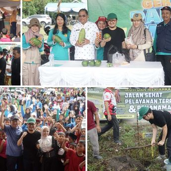 Jalan Sehat, Pelayanan Terpadu, Hingga Tanam Pohon Bersama Masyarakat Lubuk Besar 