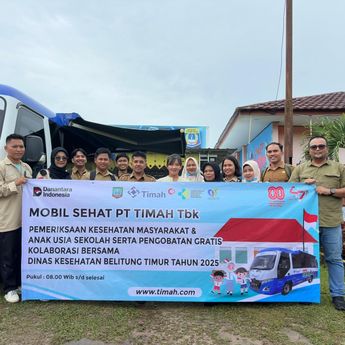 Kolaborasi dengan Dinas Kesehatan Kabupaten Belitung Timur, PT Timah Hadirkan Pelayanan Mobil Sehat di SMP Negeri 1 Simpang Pesak