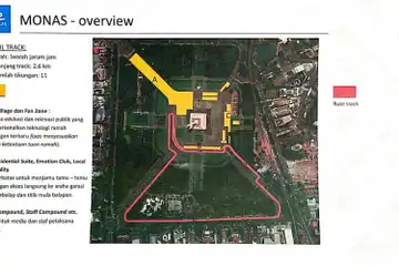 Rute Formula E di kawasan Monas, Jakarta Pusat