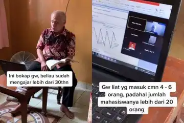 Viral kisah dosen berusia 70 tahun lebih semangat mengajar menggunakan aplikasi Zoom dan Google Meet. 