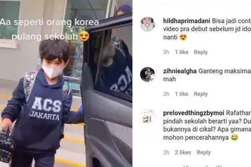 Momen Rafathar pulang sekolah di ACS Jakarta