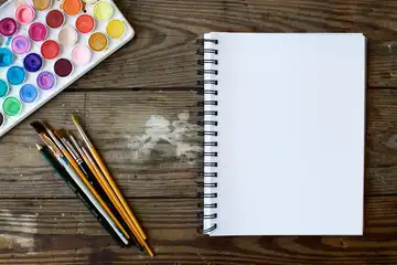 Ilustrasi contoh karya seni dua dimensi.