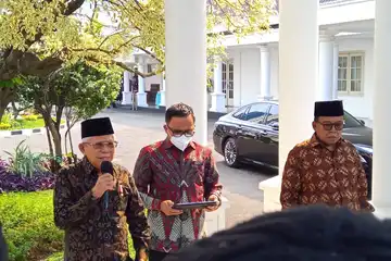 Foto: Wakil Presiden (Wapres) Ma'ruf Amin usai Rapat Komite Pengarah Reformasi Birokrasi Nasional di Istana Wapres, Kamis (12/01/2023) Sumber: Lia Muspiroh 