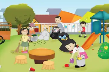 Ilustrasi contoh gotong royong di rumah.
