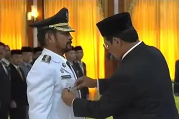pelantikan Zakly Aswan sebagai PJ Bupati HSU