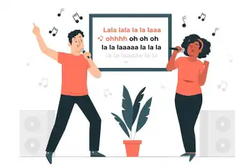 Illustrasi bernyanyi