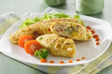 Hasil resep Omelet Kornet