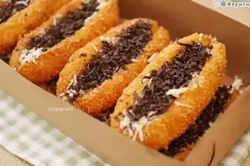 Ilustrasi resep pisang goreng sandwich yang renyah dan garing
