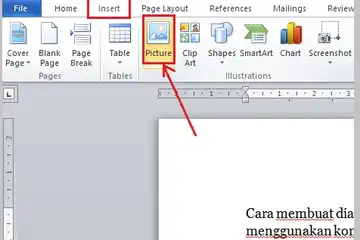 Langkah untuk menambahkan gambar pada Microsoft Word?