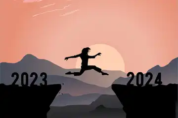 Ilustrasi Kata-kata untuk Kartu Ucapan Tahun Baru 2024