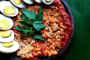Illustrasi Tempe Penyat Sambal Tomat