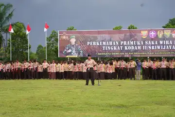 4.557 Pramuka Saka Wira Kartika Ikuti Perkemahan Kodam II/Swj di Bumi Perkemahan Gandus Palembang.