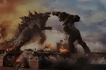 Ilustrasi sinopsis 'Godzilla x Kong: The New Empire' yang sedang tayang di bioskop Indonesia.