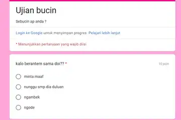 Kumpulan link ujian tes bucin Google Forms dan cara memainkannya.