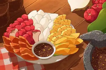 Illustrasi Rujak Kacang Tanah