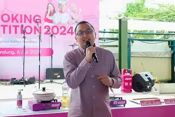 SAM Retail Bandung Pertamina Patra Niaga Jawa Bagian Barat, Shindu Priyo Windoko di sela-sela acara Bright Gas Cooking Competition (BGCC) di Bandung, Sabtu (6/7/2024).