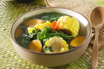Hasil resep sayur bayam bening.