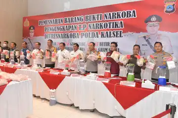 Pemusnahan barang bukti narkoba berbagai jenis oleh Polda Kalsel