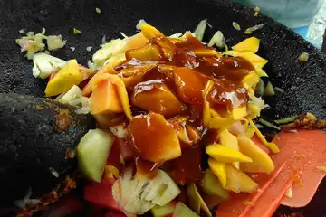 Ilustrasi resep bumbu rujak buah.