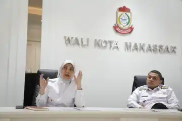 Wali Kota Makassar, Munafri Arifuddin bersama Wakil Wali Kota Makassar, Aliyah Mustika Ilham
