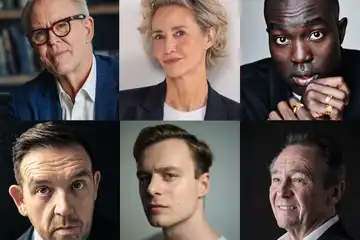 Pemeran Serial Harry Potter (dari kiri ke kanan): John Lithgow (Credit: Jessica Howes), Janet McTeer (Credit: Andrew Crowley), Paapa Essiedu (Credit: Ruth Crafer), Nick Frost (Credit: Lee Malone), Luke Thallon (Credit: Phil Sharp), Paul Whitehouse (Credit: Mike Marsland).