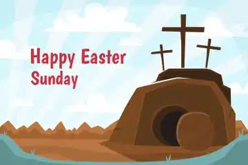 Ilustrasi spanduk Paskah.