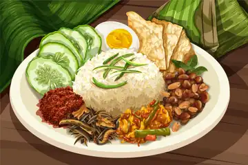 Illustrasi nasi uduk
