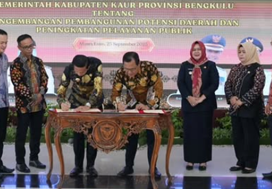 Dorong Konektivitas, Pemkab Muara Enim dan Kaur Sepakati Pembangunan Jalan Penghubung