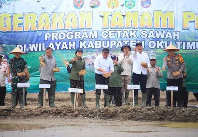 Pemprov Sumsel Dorong Ketahanan Pangan Lewat Penanaman Padi di OKU Timur