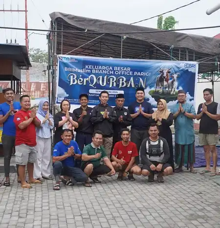 Momen Idul Adha 1446 H, Pekerja BRI Muslim Cabang Parigi Berbagi Berkah ke Masyarakat dan Panti Asuhan