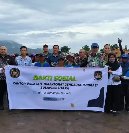 Usung Tema Berbagi Kasih Menguatkan Negeri, Kanwil Ditjenim Sulut Laksanakan Bakti Sosial