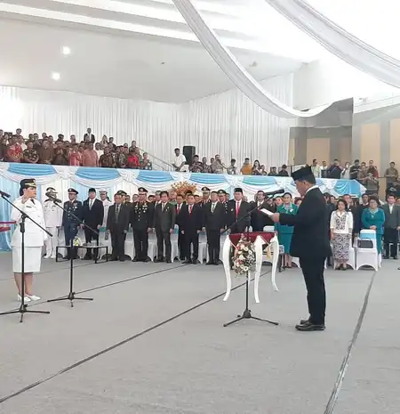 Resmi, Gubernur Lantik Welly Titah-Anisya Bambungan, Tegaskan Perkuat Sinergi Bangun Kepulauan Talaud