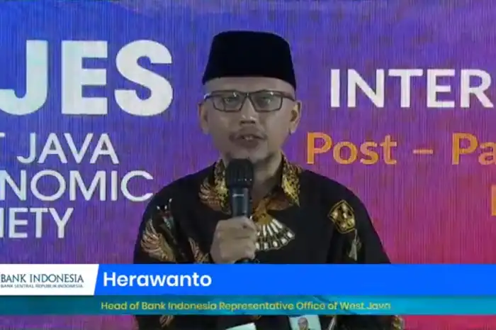 (Tangkapan Layar) Kepala Bank Indonesia Provinsi Jawa Barat, Herawanto dalam Sambutan Pembukaan Seminar Internasional Yang Digelar WJES Secara Virtual, Rabu (25/11/2020) 