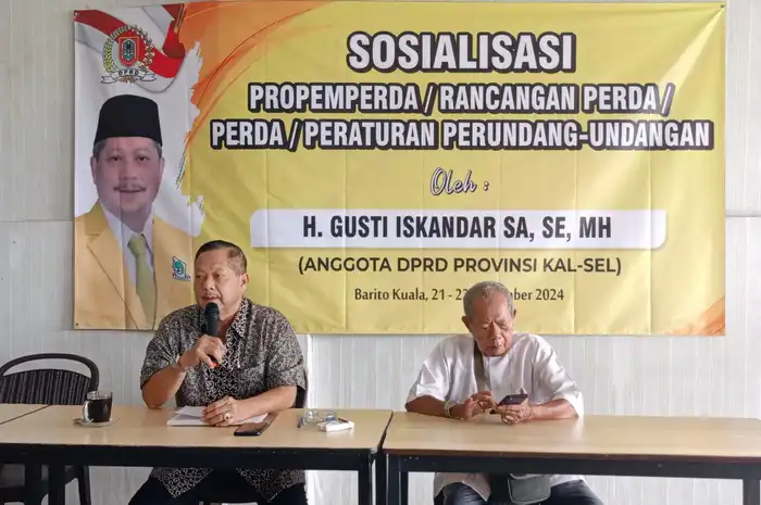 Sosialisasi Perda yang dilaksanakan Ketua Bapemperda DPRD Kalimantan Selatan, Gusti Iskandar Sukma Alamsyah