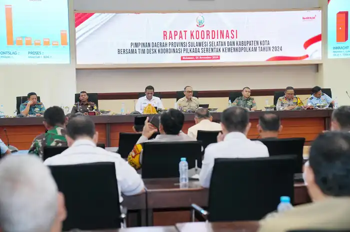 Pj Gubernur Sulsel Pimpin Rakorda Pilkada Serentak Tahun 2024