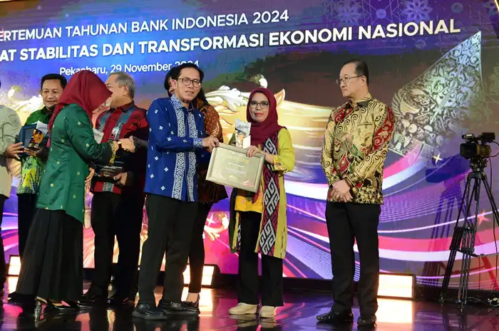 Pertemuan Tahunan Bank Indonesia Mengusung tema Sinergi Memperkuat Stabilitas dan Transformasi Ekonomi Nasional PTBI 2024 berlangsung di Kantor Pusat Bank Indonesia, Jakarta (29/11)