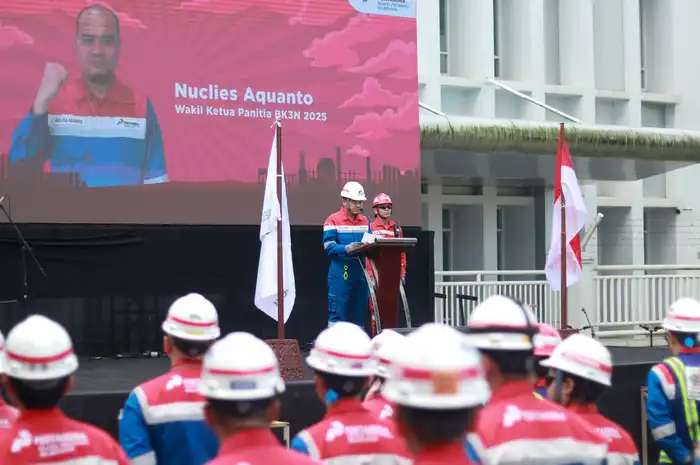 Upacara penutupan bulan K3 di lingkungan PT Kilang Pertamina Balikpapan, Jumat 7 Maret 2025
