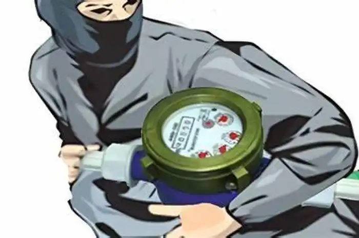 ilustrasi pencurian meter air 