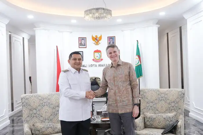 Wali Kota Makassar, Munafri Arifuddin menerima kunjungan Dubes Australia untuk Indonesia, Rod Brazier di Balai Kota Makassar, Rabu (21/5/2025).