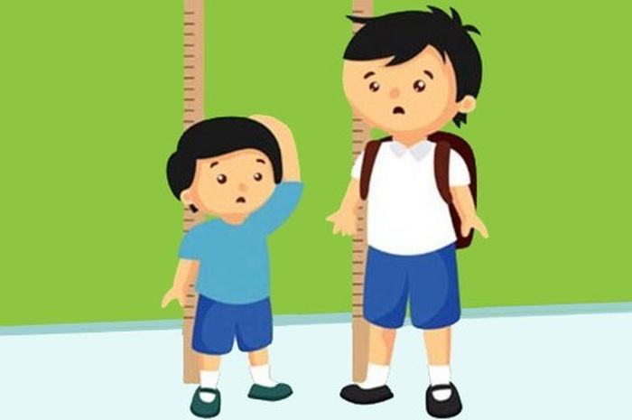 Ilustrasi stunting atau kekerdilan karena kurang gizi pada anak