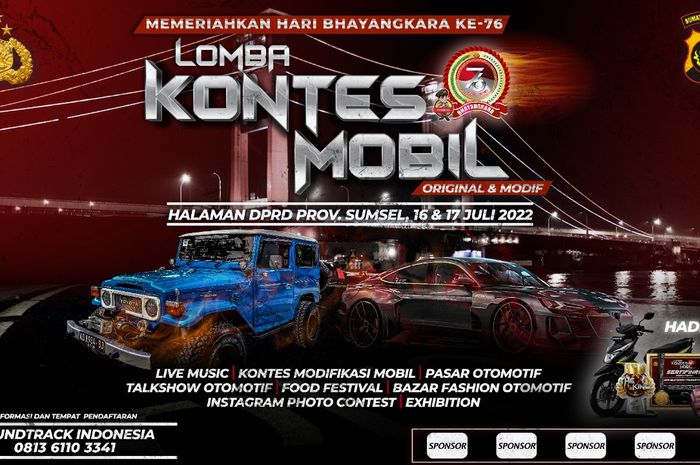 Lomba Kontes Mobil dalam rangka HUT Bhayangkara di Palembang
