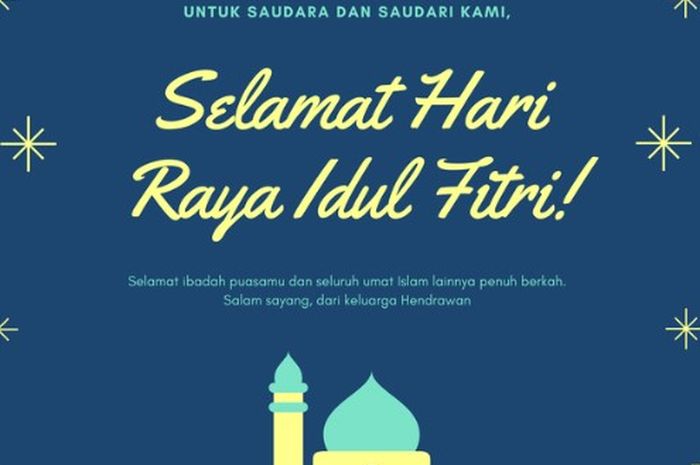 20 Desain Kartu Ucapan Idul Fitri yang Kece, Edit Sesuai Selera - Sonora.id