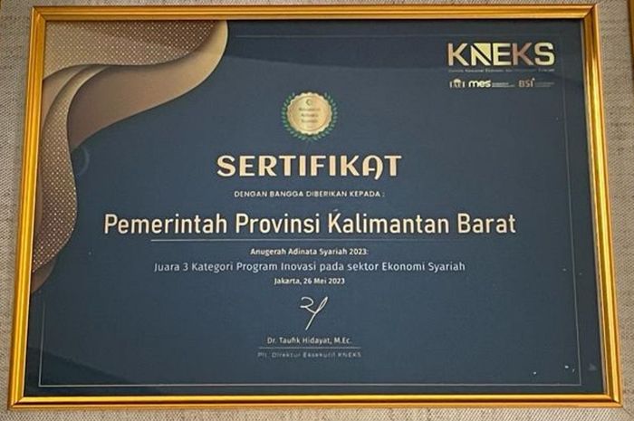 Pemprov Kalbar Raih 2 Penghargaan, Ajang Anugerah Adinata Syariah 2023 ...