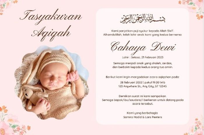 25 Contoh Undangan Aqiqah Yang Simpel Dan Menarik Cocok Jadi Referensi Sonoraid 9908