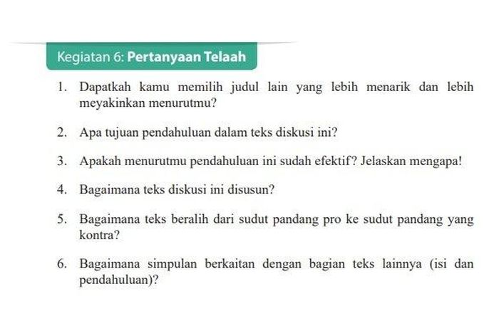 Kunci Jawaban Bahasa Indonesia Kelas 9 Halaman 130: Telaah Teks Diskusi ...