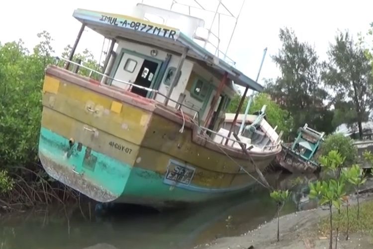 Tangkapan layar kapal misterius di Aceh