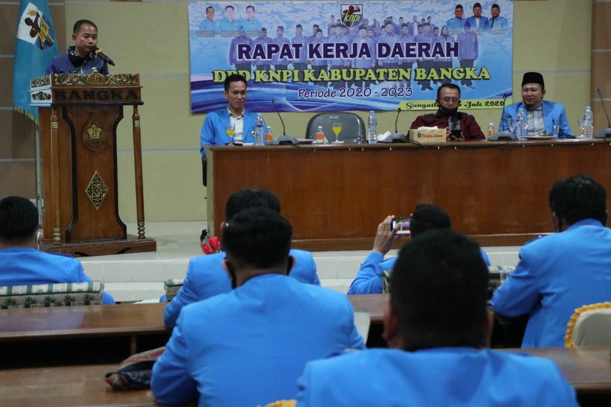Rakerda DPD KNPI Kabupaten Bangka periode 2020-2023 di OR Bangka Setara, Minggu (26/07/2020).