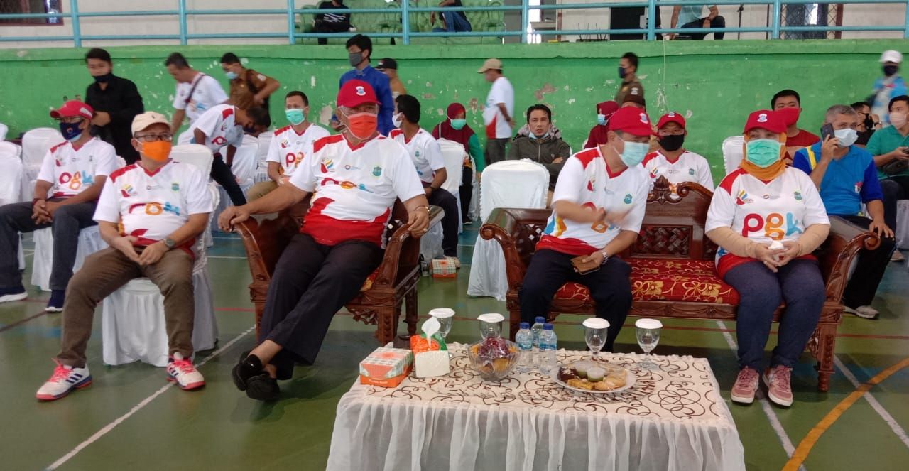 Pembukaan POPDA Pangkalpinang Tahun 2020 di GOR Depati Bahrain Pangkalpinang, Selasa (6/10/2020)